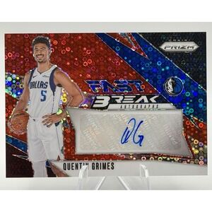 2024-25 Panini Prizm Fast Break AUTO Quentin Grimes #FB-QGM Red Prizm /99 Mavs